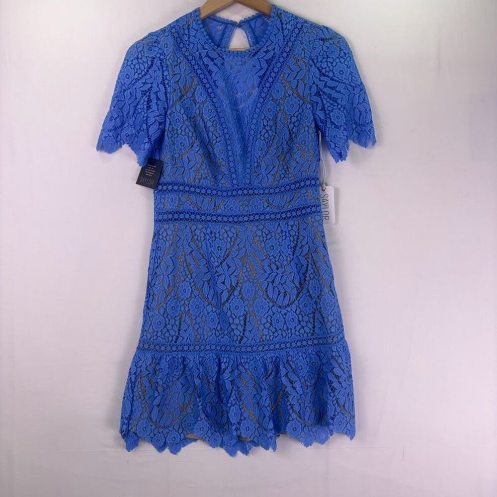 SAYLOR Blue Lace Dress
